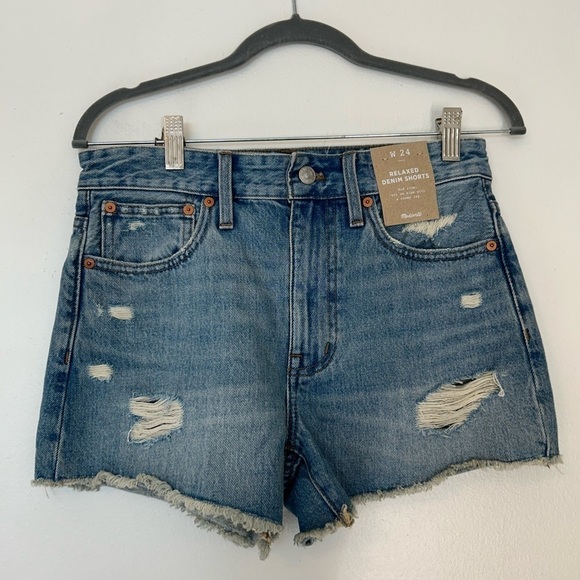Madewell Relaxed Denim Shorts Size 24 NWT Mid‎ Rise - Picture 1 of 8
